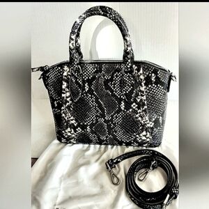 MICHAEL KORS Sienna 2-way python embossed leather satchel